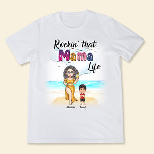 Rockin That Mama Life Pretty Girl Gift For Mom - Personalized Apprael - Mother's Day, Gift For Mother