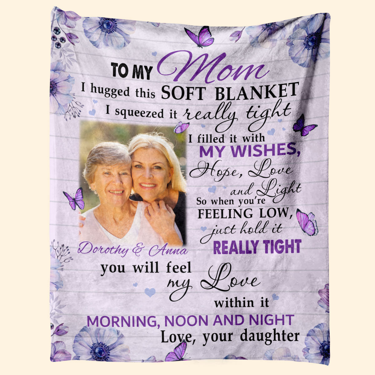 Hold This Really Tight - Personalized Blanket - Mother's Day, Birthday Gift For Mom, Mother - From Daughter