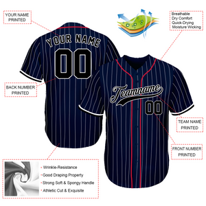 Custom Baseball Jerseys - Gifts For Baseball Fans - Pinstripe Blue White - Baseball Fathers Day Gift