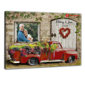 Flower Pickup Truck And Country Scene - Personalized Photo Poster & Canvas - Gift For Couple 20_2.jpg?v=1644630477