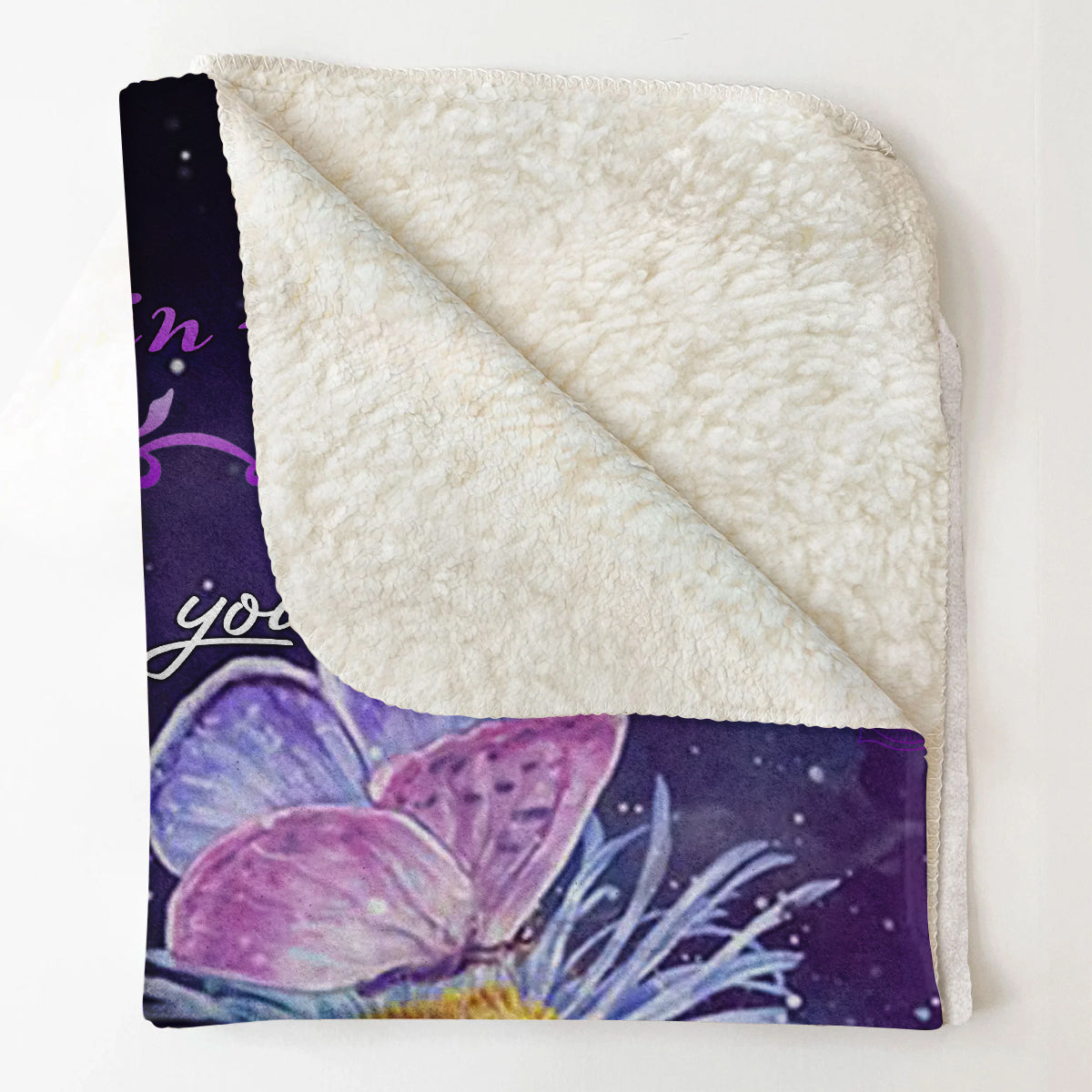 To My Daughter-In-Law - You're Also My Daughter-in-Heart Butterfly Purple Blanket Gift From Mother-in-law Birthday Gift Home Decor Bedding Couch Sofa Soft And Comfy Cozy