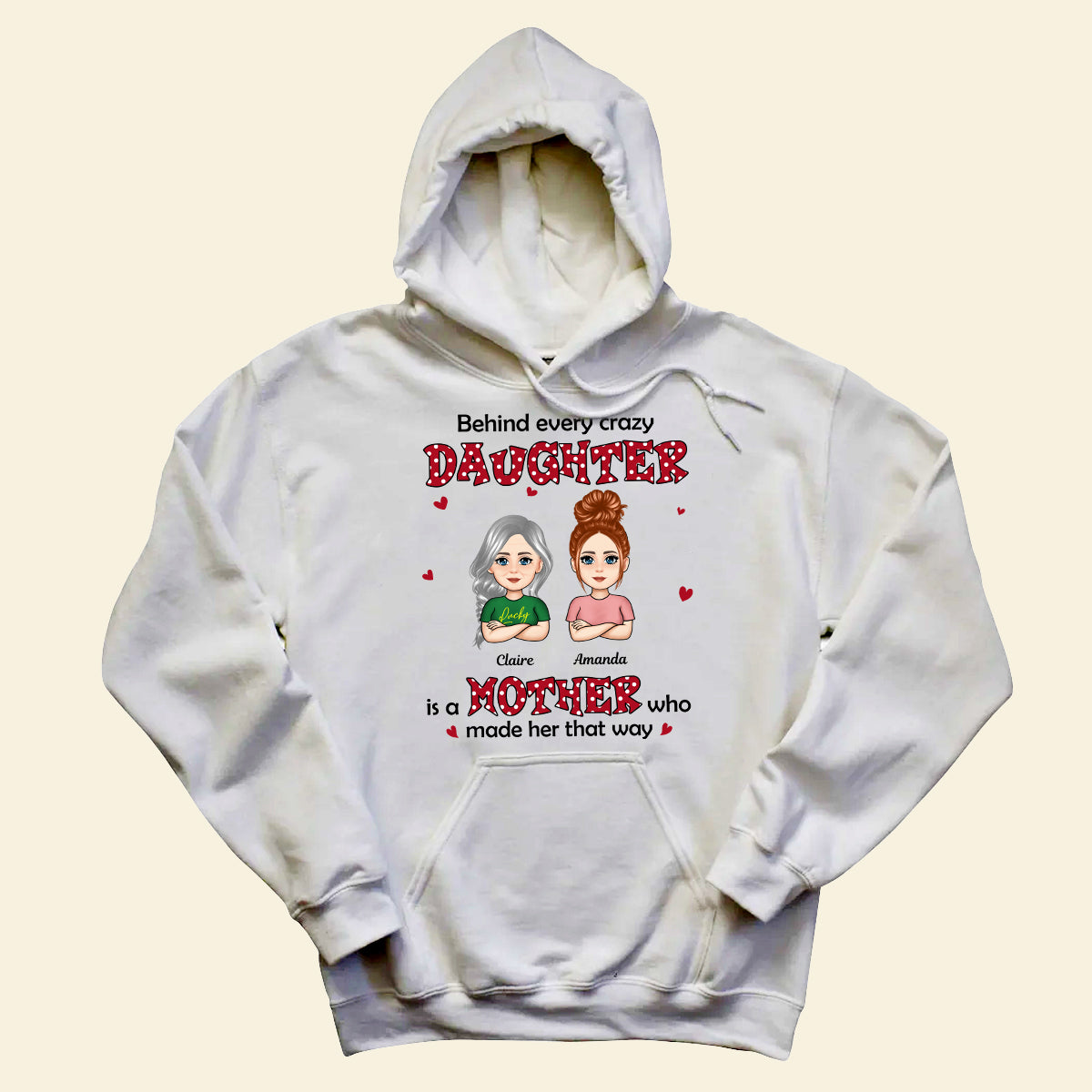 Polka Dot Pattern Mom And Daughters - Personalized Apprael - Mother's Day, Gift For Mother