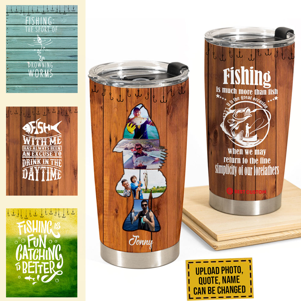 Largemouth Bass Fishing - Personalized Photo Tumbler - Gift For Fishing Lovers