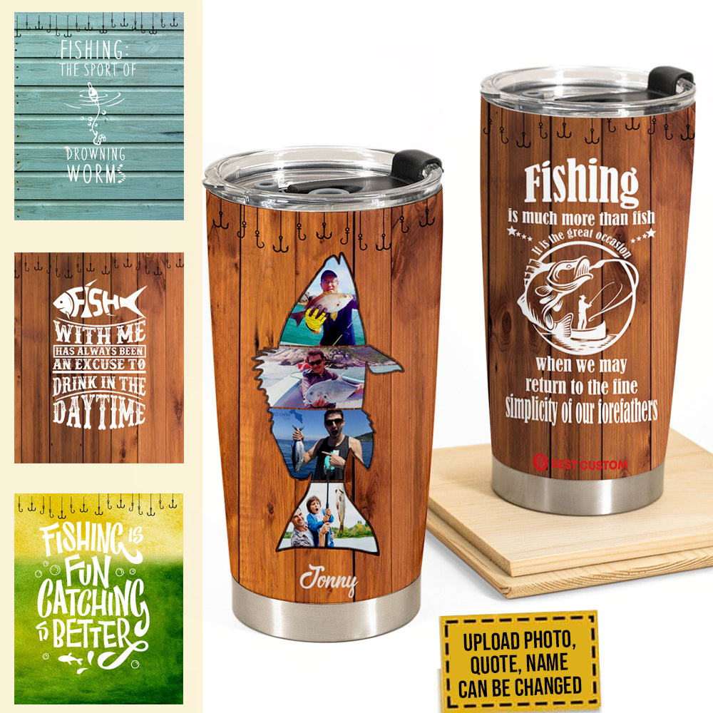 Snapper Fishing - Personalized Photo Tumbler - Gift For Fishing Lovers