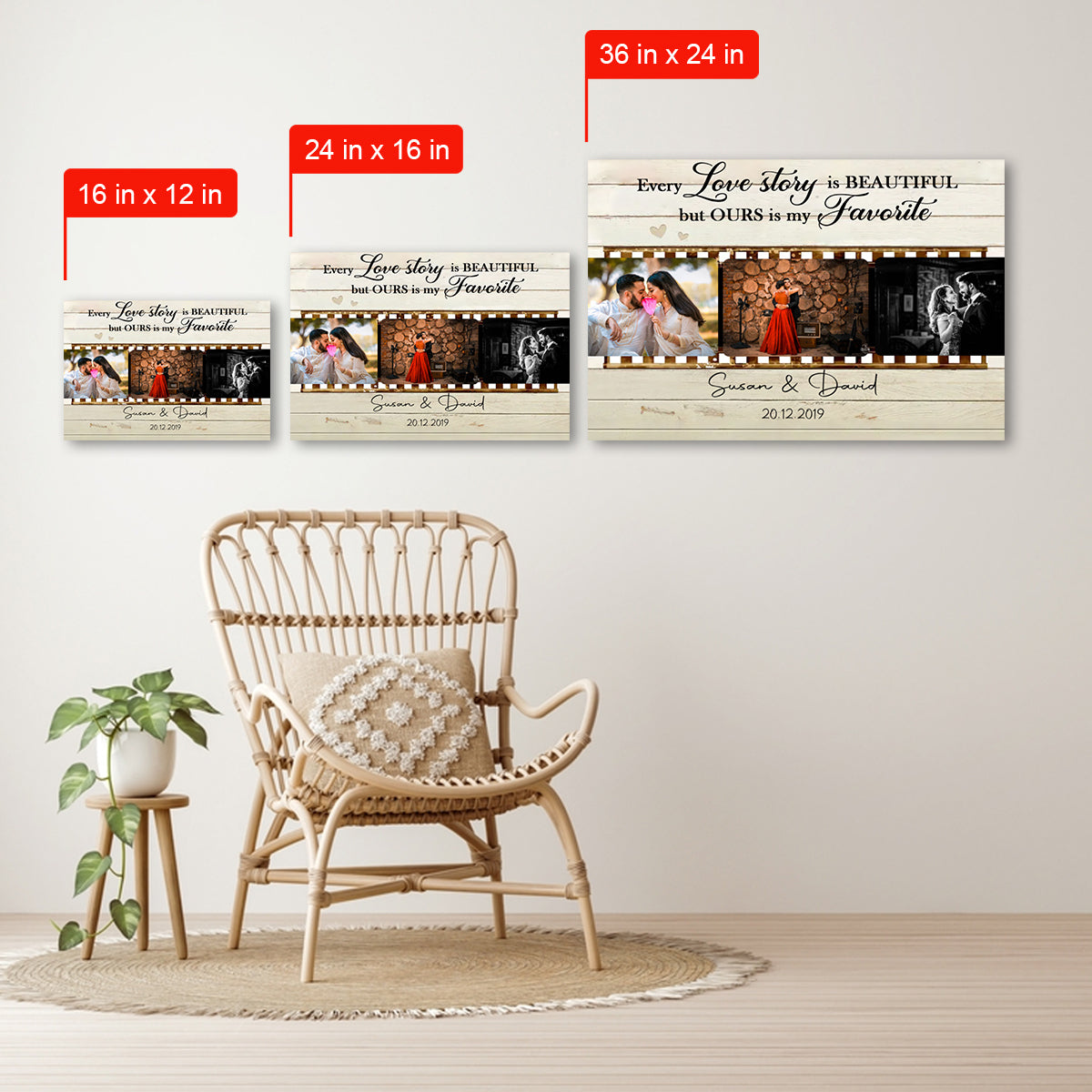 Every Love Story Is Beautiful Photo Canvas Gift For Couple