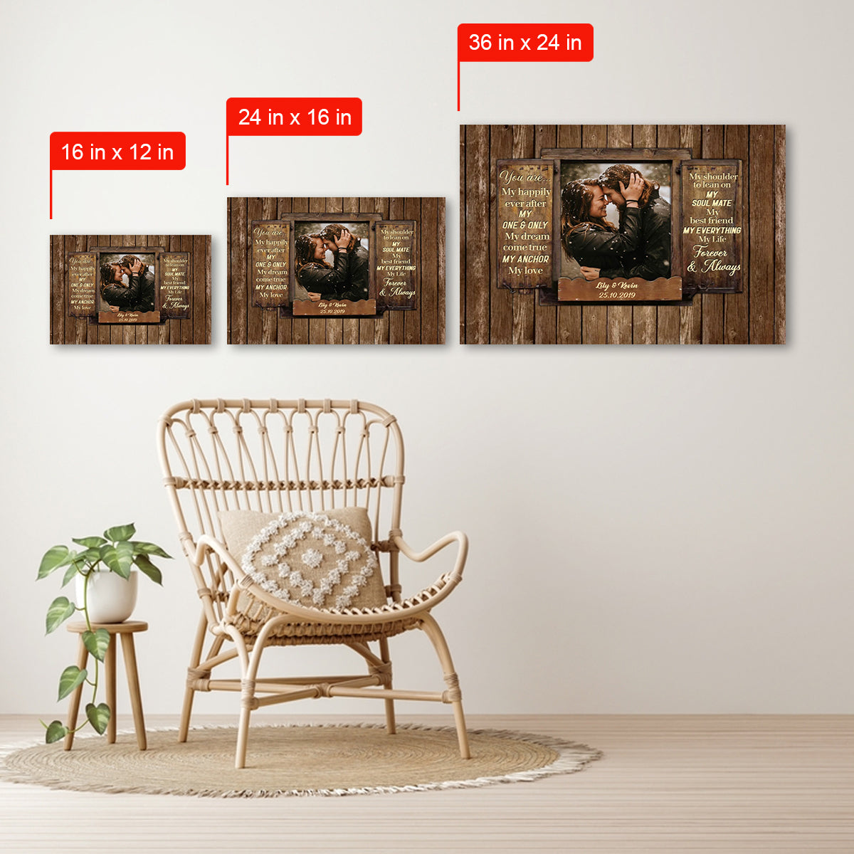 You Are My Life Forever & Always Photo Canvas Gift For Couple