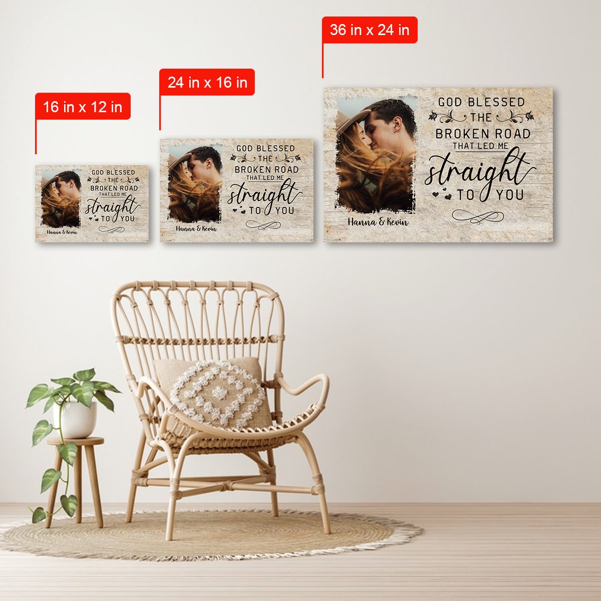 God Knew My Heart Needed You Photo Canvas Gift For Couple