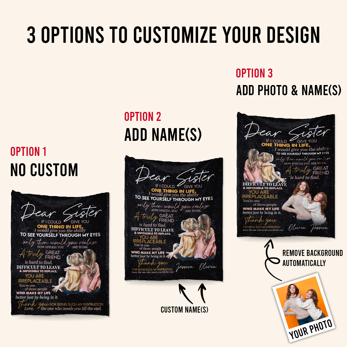 Gift For Sister Blanket, Dear Sister One Thing In Life