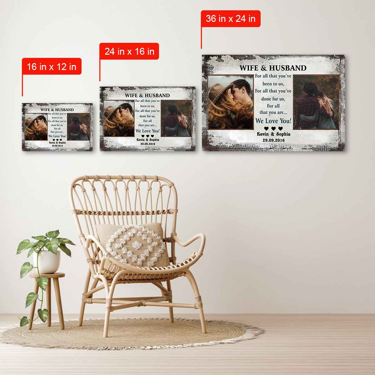 Love Is Patient Custom Photo Canvas Gift For Couple