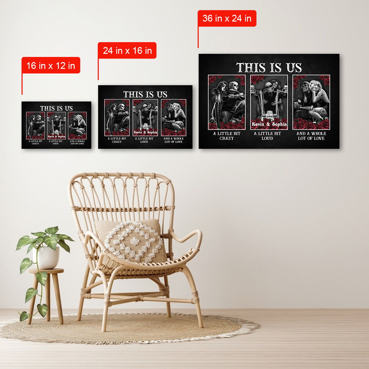 Biker This Is Us Skull Couple Custom Canvas Gift For Couple