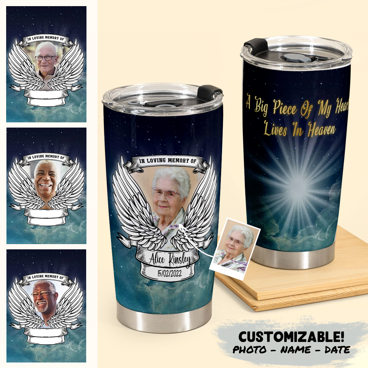 Memory Gifts - A Big Piece Of My Heart - Personalized Stainless Steel Tumbler