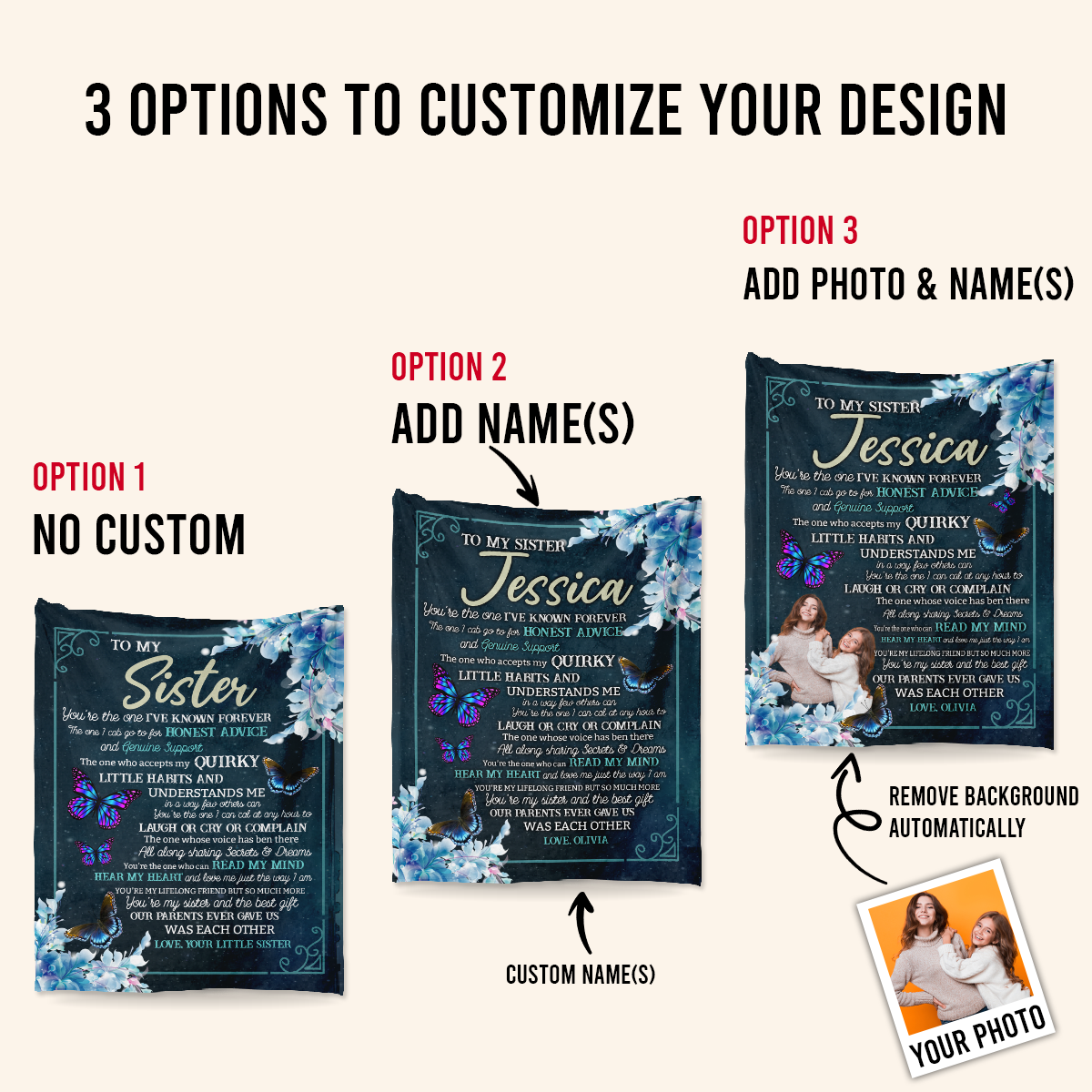 To My Sister You Are The One I've Known Forever Butterflies Blanket Gift For Sister Friend Family Birthday Gift Home Decor Bedding Couch Sofa Soft and Comfy Cozy Live Preview