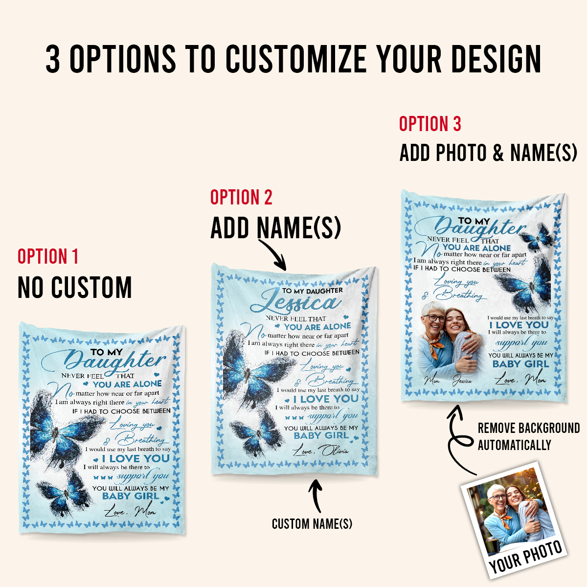 Personalized Fleece Blankets With Pictures - To My Daughter You Will Always Be My Baby Girl - Mom To Daughter, Personalized Gift For Daughter