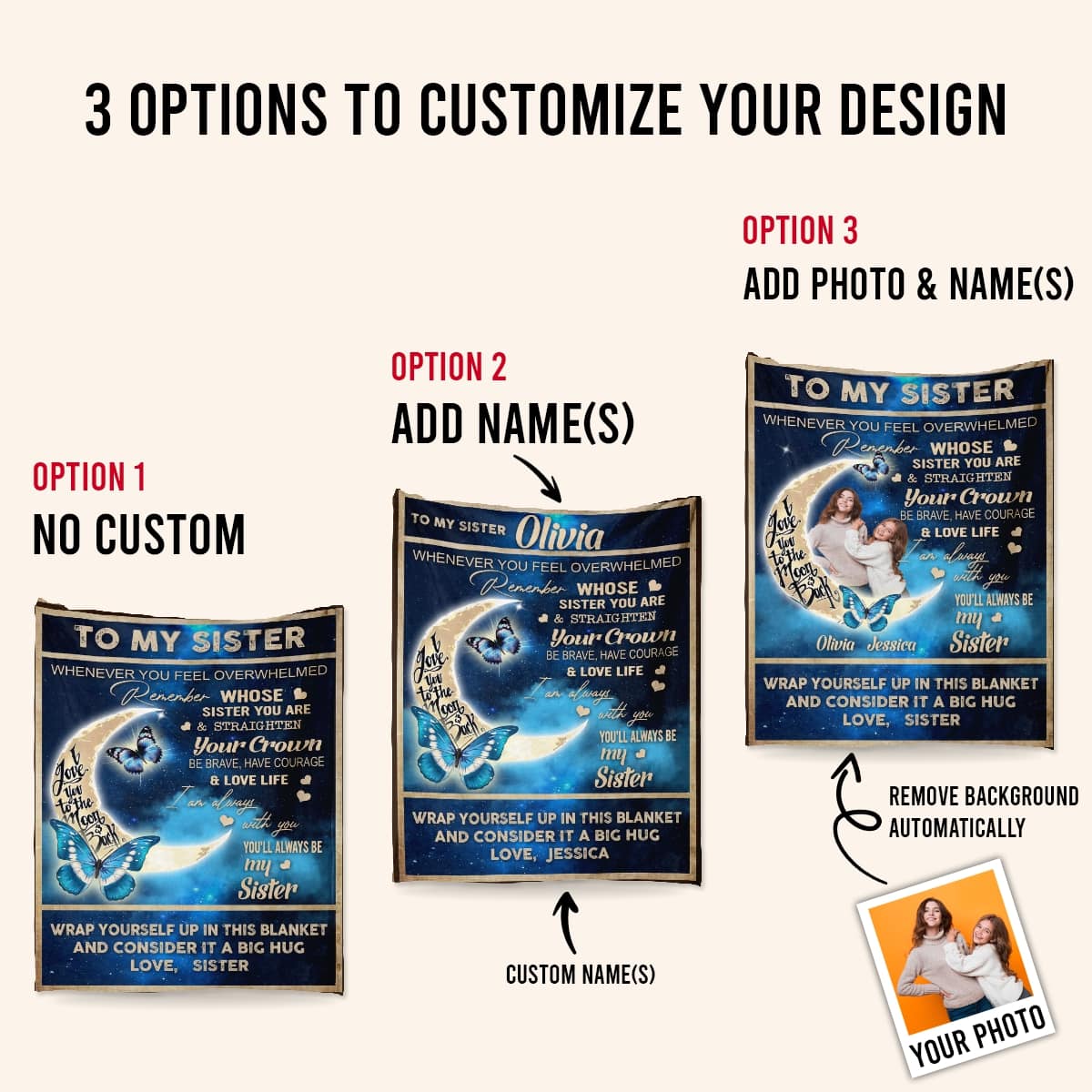 Gift For Sister Sister Blanket, To My Sister You Always Be My Sister Butterfly Live Preview