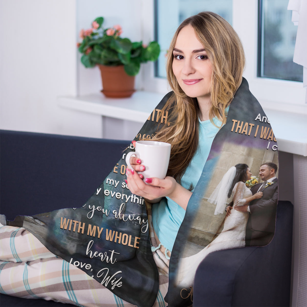 Wife To Husband With My Whole Heart Wolf Upload Photo Blanket - Gift For Husband 2_42.jpg?v=1674121238