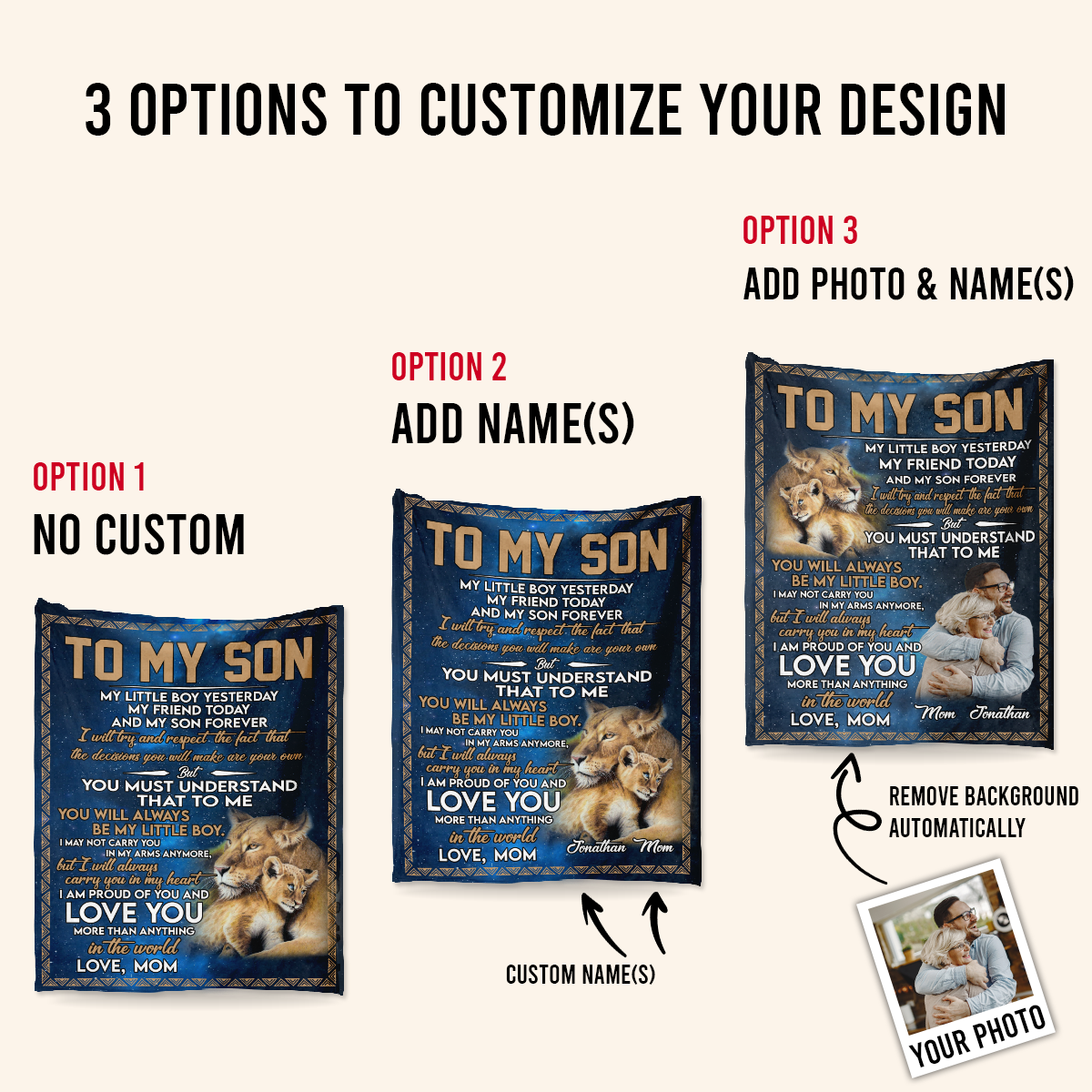 Gift For Son Blanket, To My Son Lion My Little Boy Yesterday My Friend To Day And My Son Forever - Love From Mom Live Preview