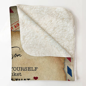 Gift For Son Blanket, From Mom To My Son I'm So Proud Of You Fleece Blanket Gift For Son
