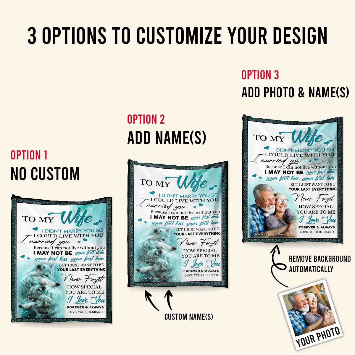 Gift For Wife Blanket, Wolf To My Wife I Didn't Marry You So I Could Live With You Blanket Gift For Wife