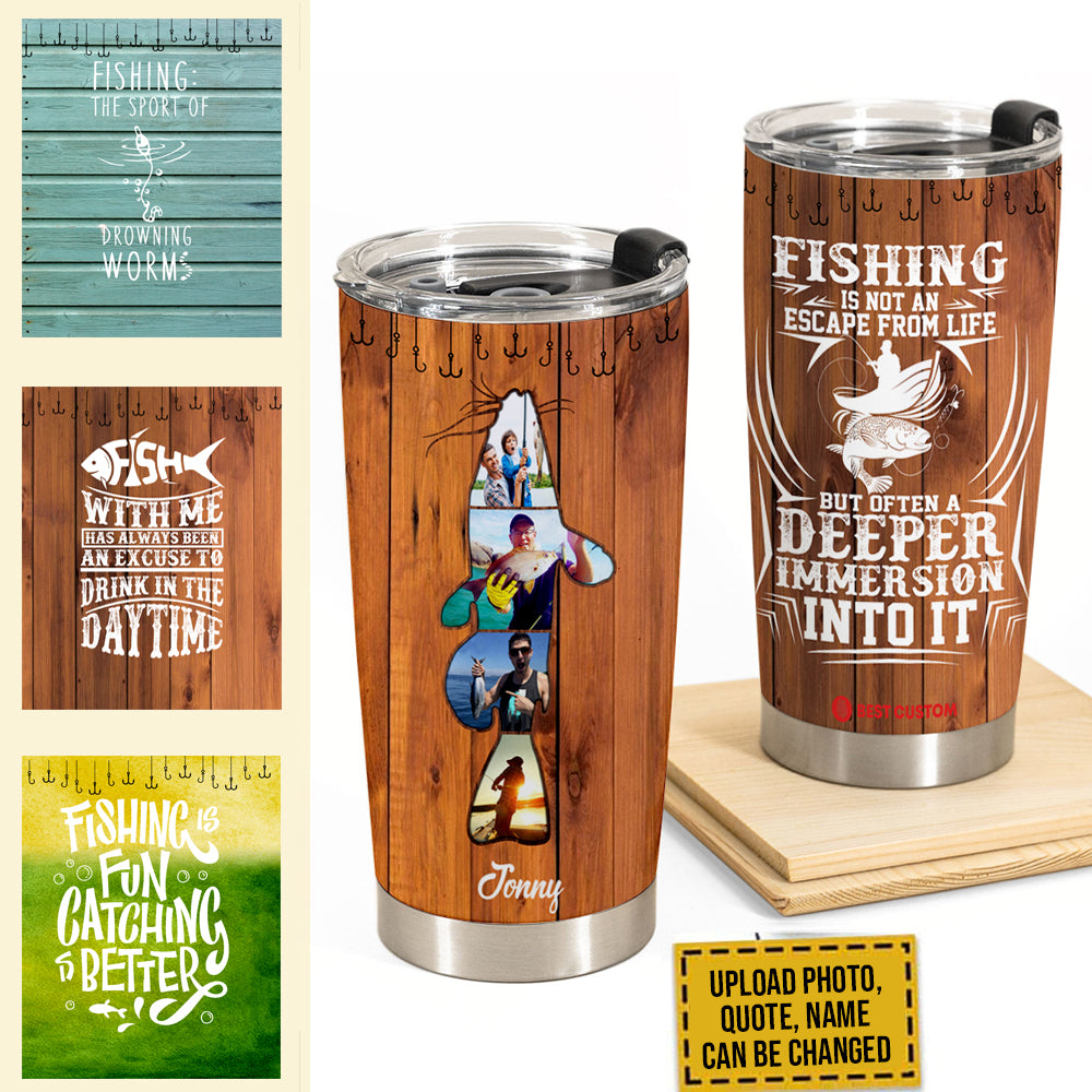 Catfish Fishing - Personalized Photo Tumbler - Gift For Fishing Lovers