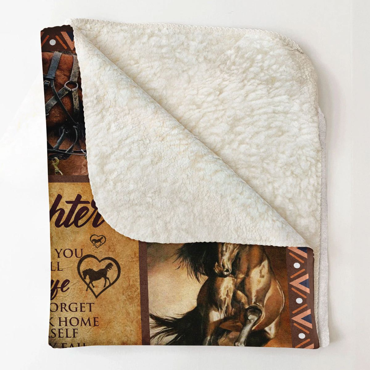 Gift For Daughter Blanket, To My Daughter Horse Love Mom