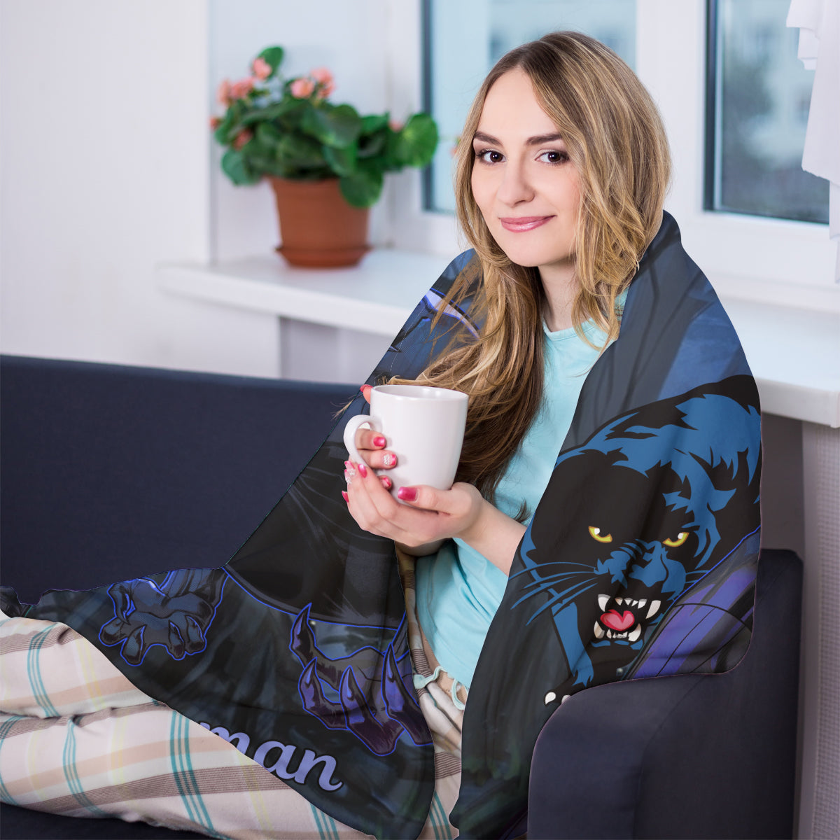 Custom Face Black Panther - Personalized Blanket - Gift For Father, Dad, Father's Day 2_5c1f0691-0f1c-4289-85f0-f5efd0d6eb4c.jpg?v=1682586445