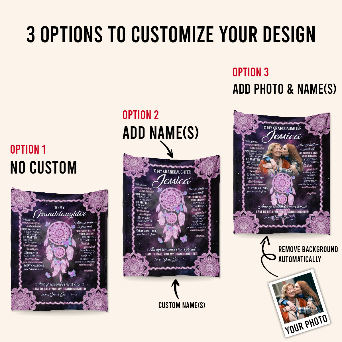 To My Granddaughter I Will Always Be With You Dreamcatcher Mandala Purple Blanket Gift For Granddaughter From Grandma Home Decor Bedding Couch Sofa Soft And Comfy Cozy