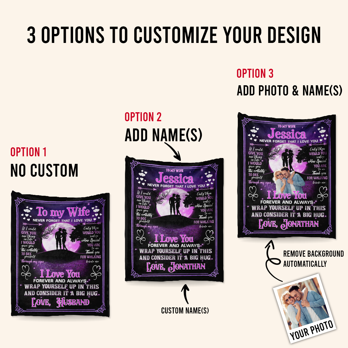 Gift For Wife Blanket, To My Wife I Love You Forever & Always Live Preview