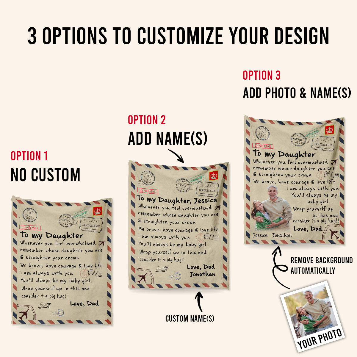 Gift For Daughter Blanket, To My Daughter Whenever You Feel Overwhelmed Remember Whose Daughter You Are, Letter From Dad