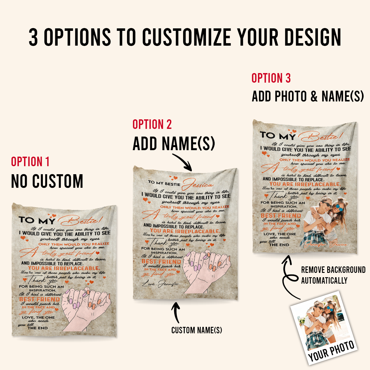 Gift For Bestie, To My Bestie Fleece Blanket Live Preview