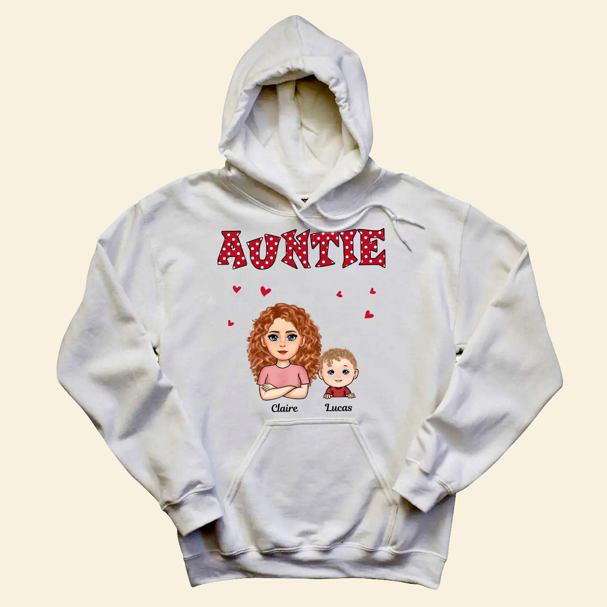 Polka Dot Pattern Auntie And Kids - Personalized Apprael - Gift For Aunt, Mother's Day, Gift For Mother