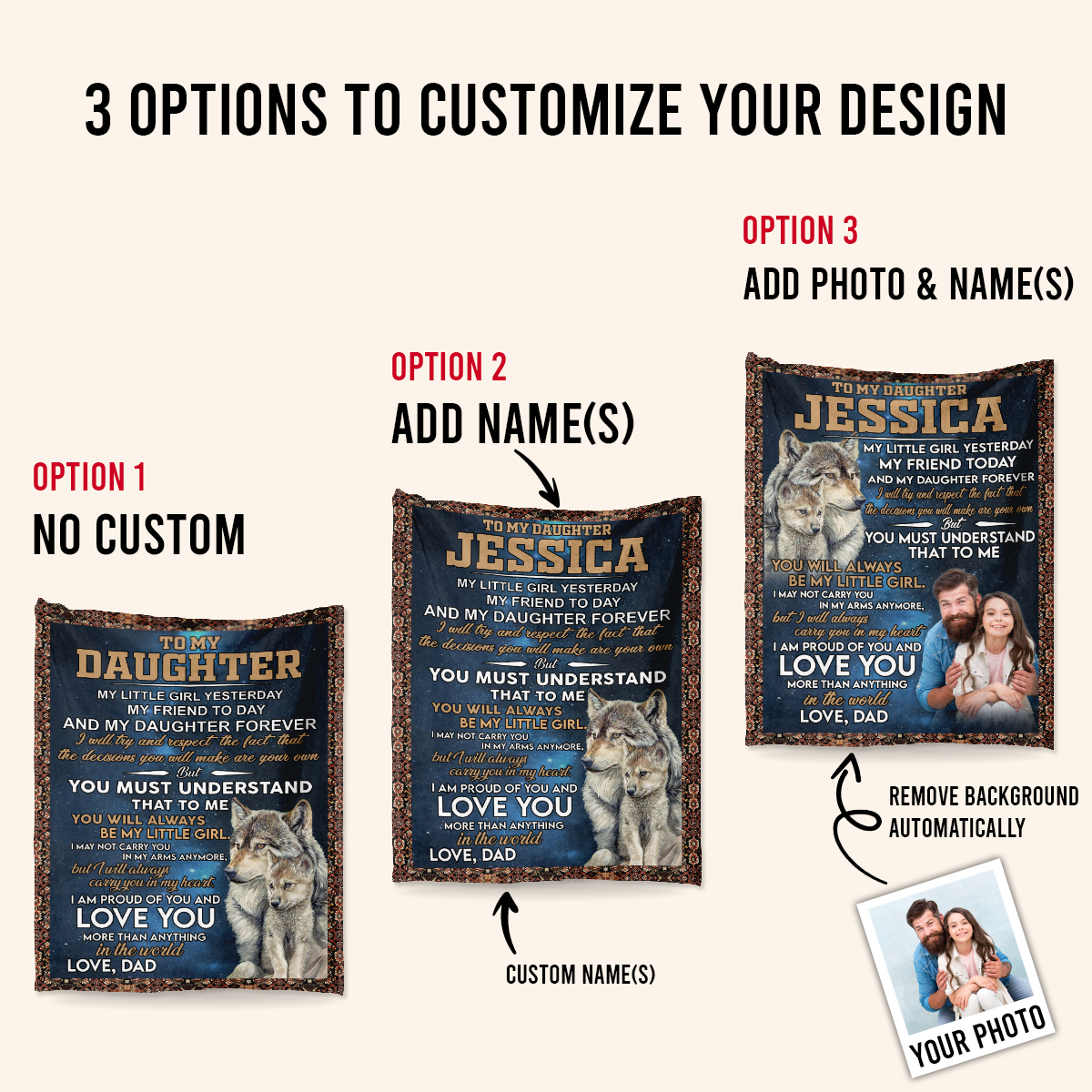 Gift For Daughter Blanket, To My Daughter My Daughter Forever Wolf