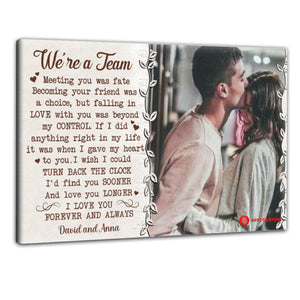 We're a team custom photo Canvas gift for couple