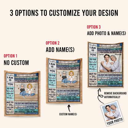 Personalization Gifts For Mom - I Love You For All The Time - Personalized Picture Blanket - Personalized Mother's Day Gift