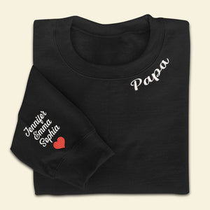 Papa and Kid Neck and Sleeve Embroidered - Personalized Embroidered Apparel - Gift For Father 2_8595dc72-5126-4f11-86c8-13b5bff0a878.jpg?v=1684297734