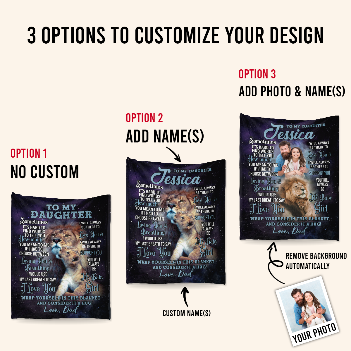 To My Daughter You Will Always Be My Baby Girl Fleece Blanket Love From Dad, Gift For Family Home Decor Bedding Couch Sofa Soft And Comfy Cozy Live Preview