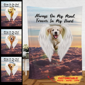 Dog Remembrance Blanket - Always On My Mind - Gift Memories Of A Dog That Passed Away