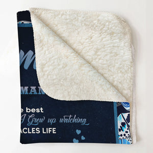 Gift For Mother Blanket, To My Mom From Son I Am A Strong Man, Butterfly Fleece Blanket