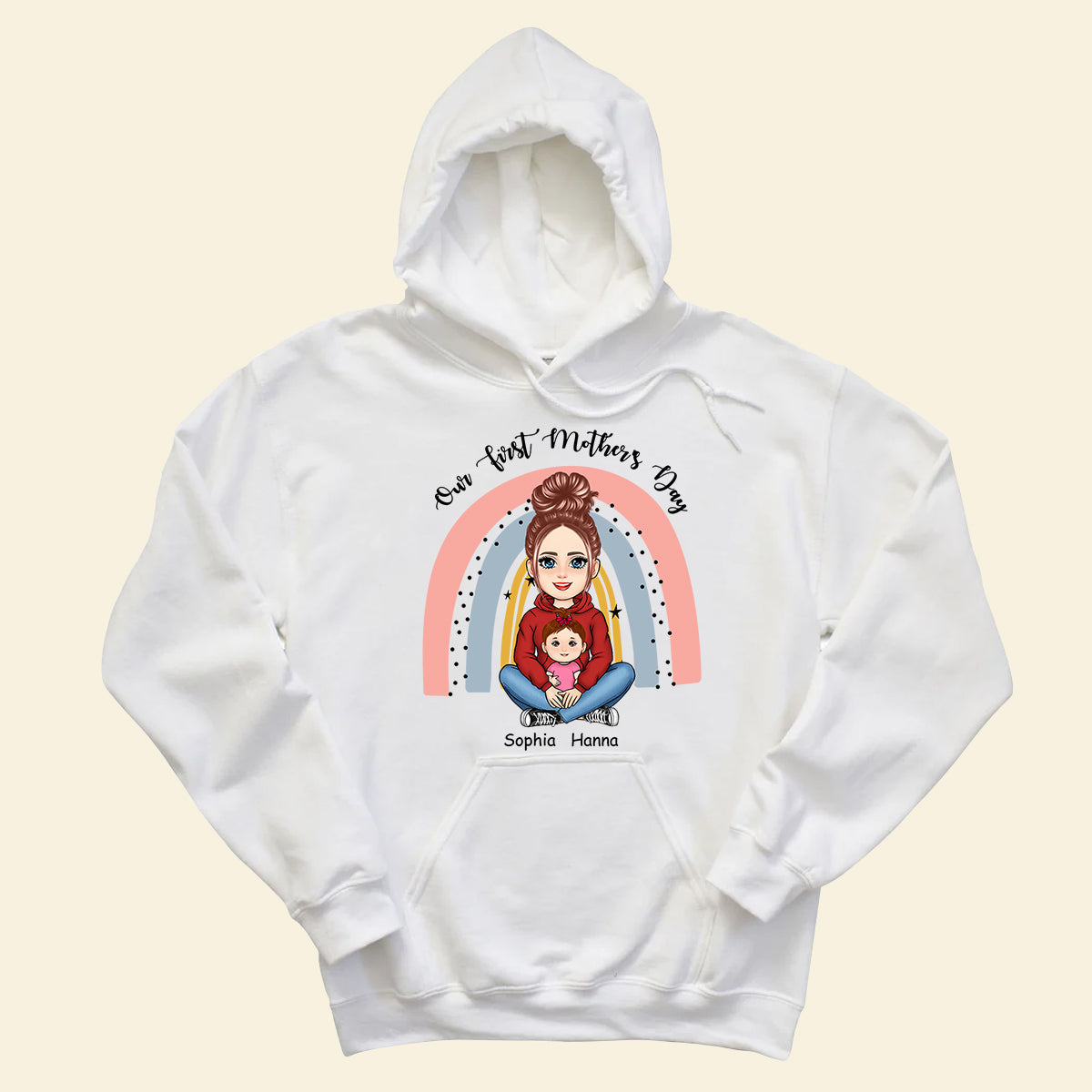 Our First Mother's Day Rainbow - Personalized Apparel - Gift For New Mom, Expecting Mom, 1st Mother's Day