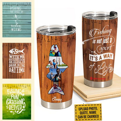 Salmon Fishing - Personalized Photo Tumbler - Gift For Fishing Lovers