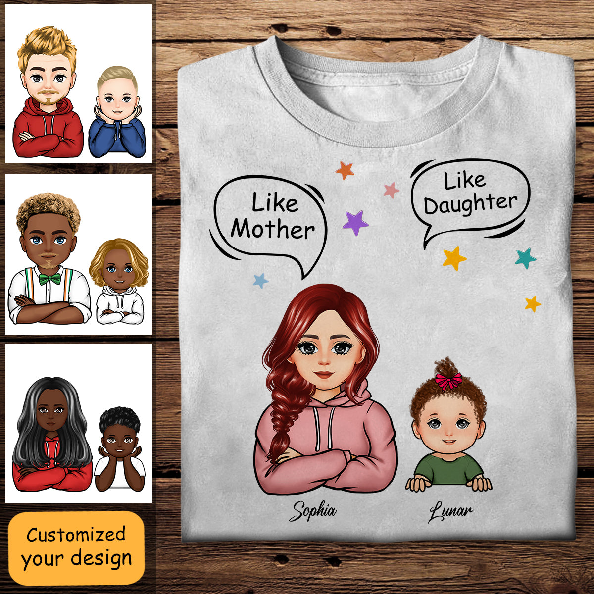 Like Mother Like Daughter Text Bubble - Personalized Apparel - Gift For Mom, Mother, Mommy, Mother's Day