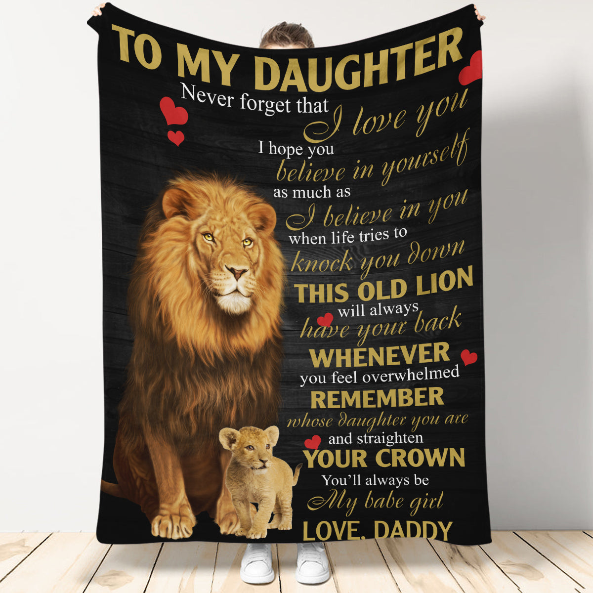 To My Daughter Never Forget That I Love You Fleece Blanket - Quilt Blanket, Gift For Daughter, Gift From Dad To Daughter, Home Decor Bedding Couch Sofa Soft And Comfy Cozy