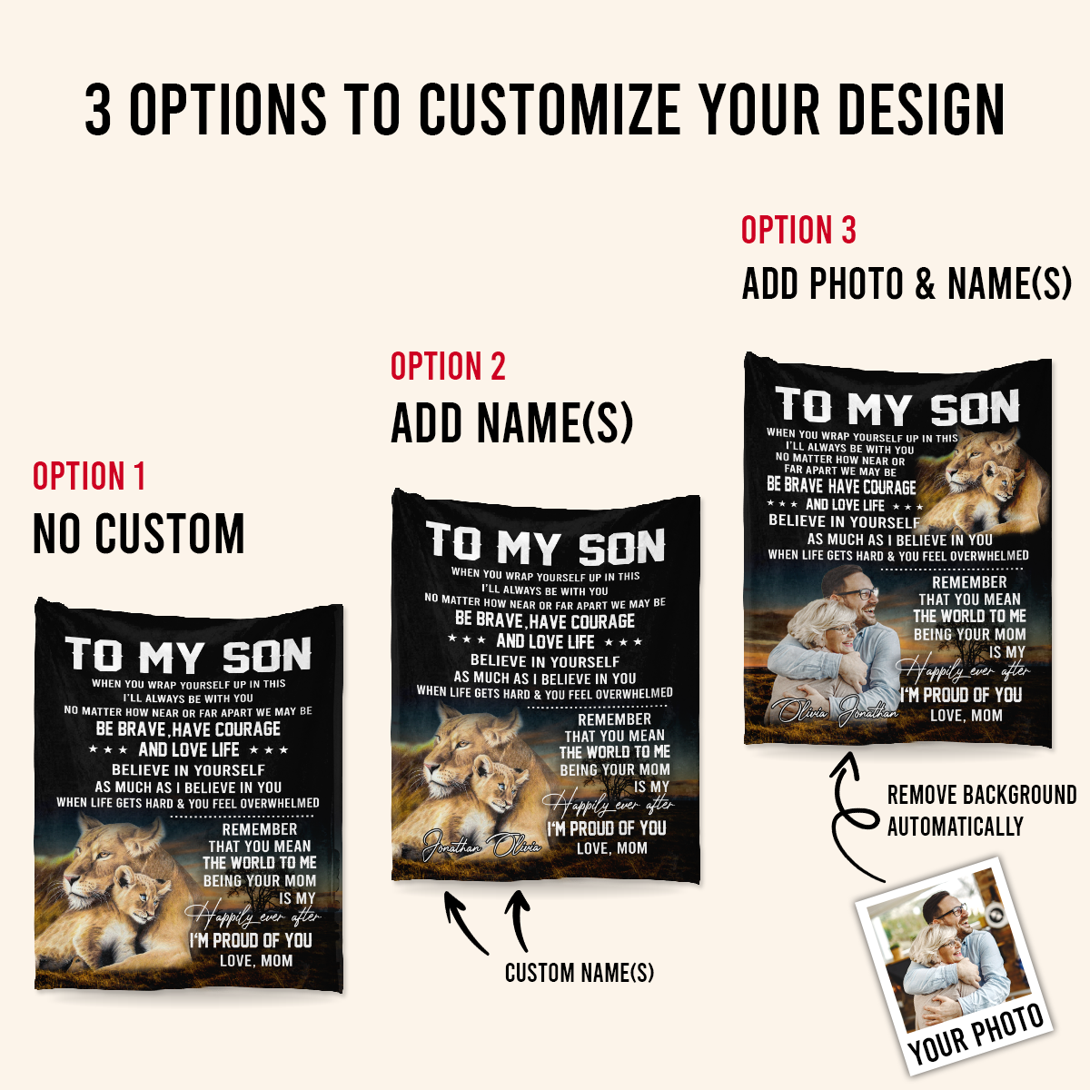 Gift For Son Blanket, To My Son Be Brave Lion Mom Live Preview