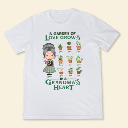 Grandma's Garden - Personalized Shirt - Loving, Birthday Gift For Grandma Apparel - Gift For Grandma