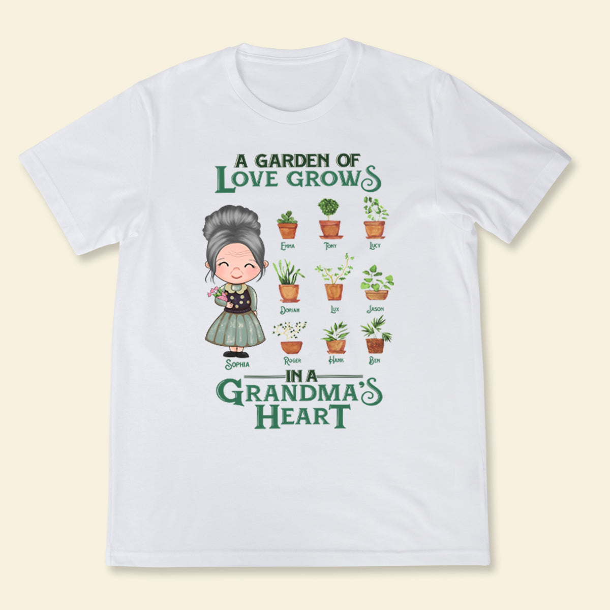 Grandma's Garden - Personalized Shirt - Loving, Birthday Gift For Grandma Apparel - Gift For Grandma