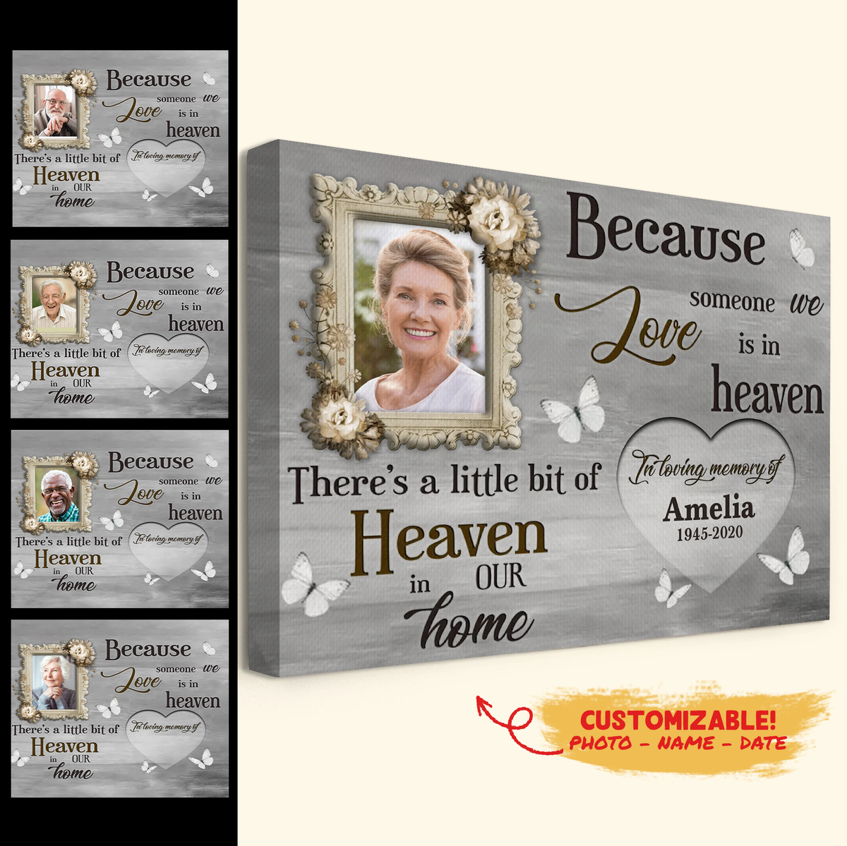 Memories Become Treasures Custom Photo Canvas Memorial