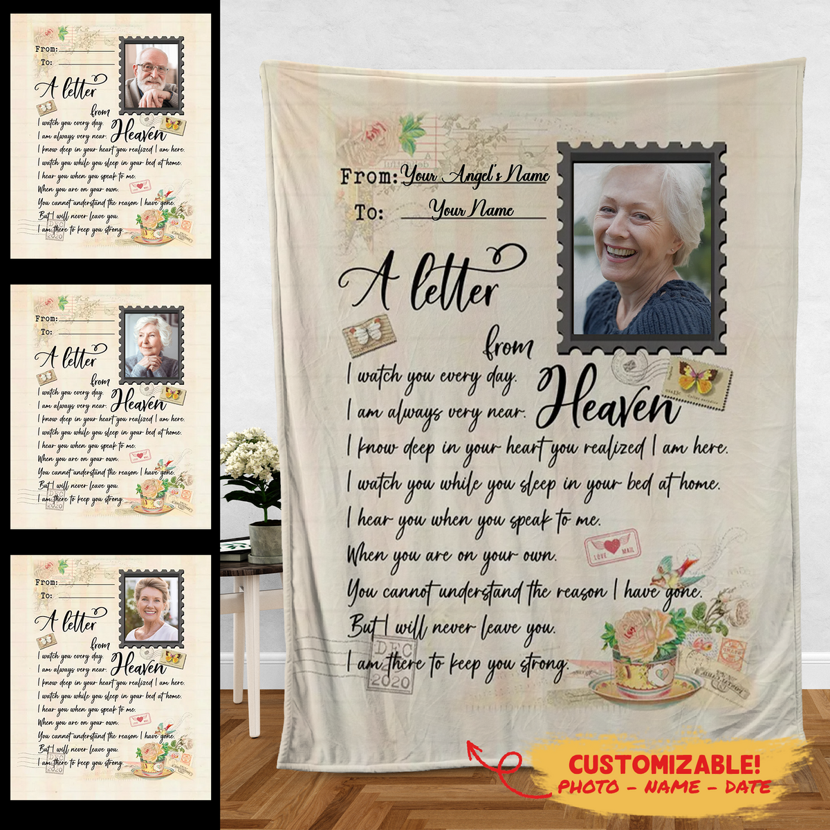 A Letter From Heaven Personalized Memorial Blanket