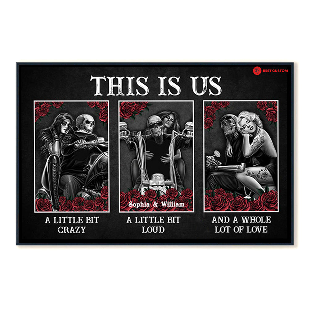 Biker This Is Us Skull Couple Custom Canvas Gift For Couple