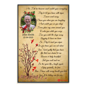 As I Sit In Heaven Cardinal Remembrance - Personalized Photo Poster & Canvas  - Memorial Gift For Family Members 37_1.jpg?v=1644733383