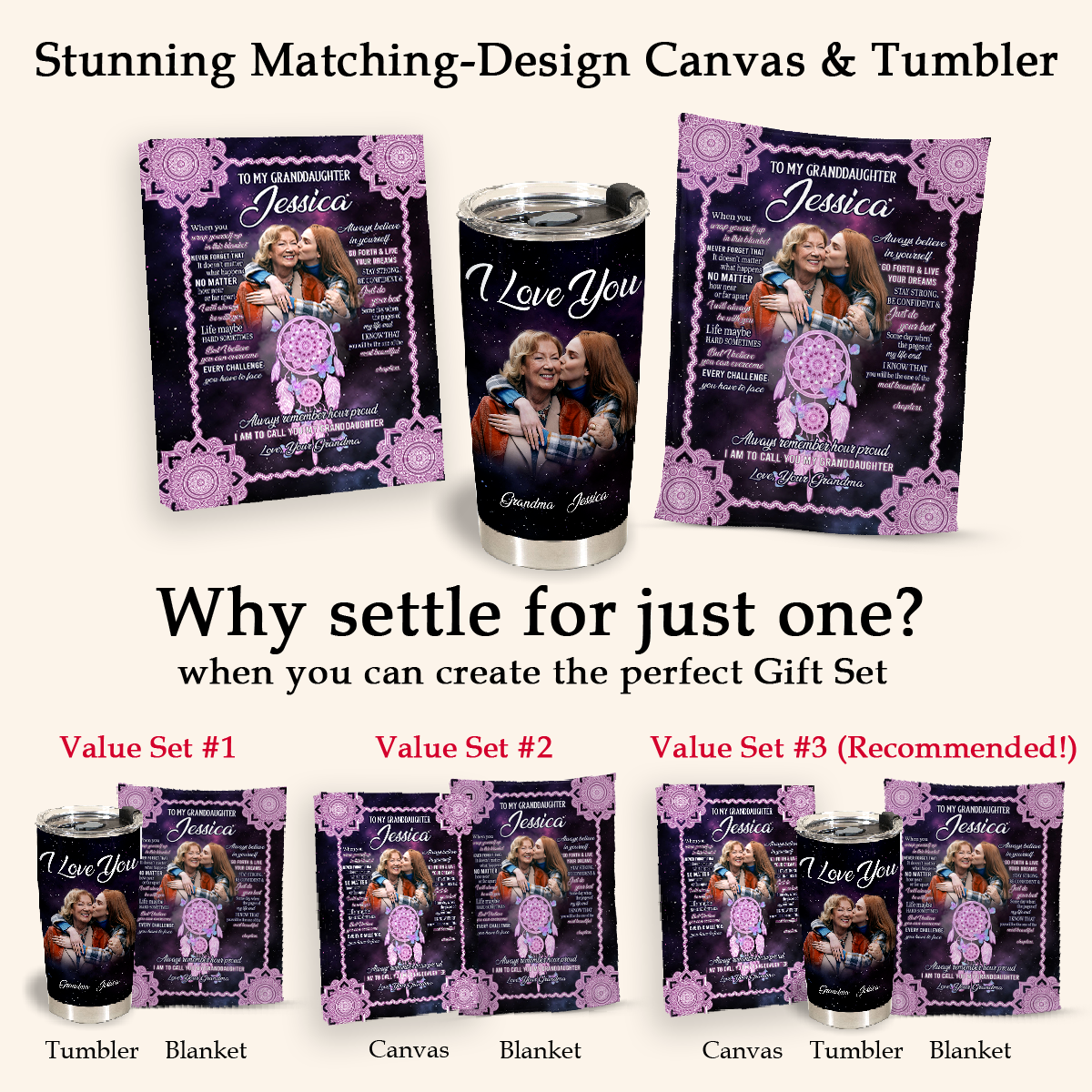 To My Granddaughter I Will Always Be With You Dreamcatcher Mandala Purple Blanket Gift For Granddaughter From Grandma Home Decor Bedding Couch Sofa Soft And Comfy Cozy