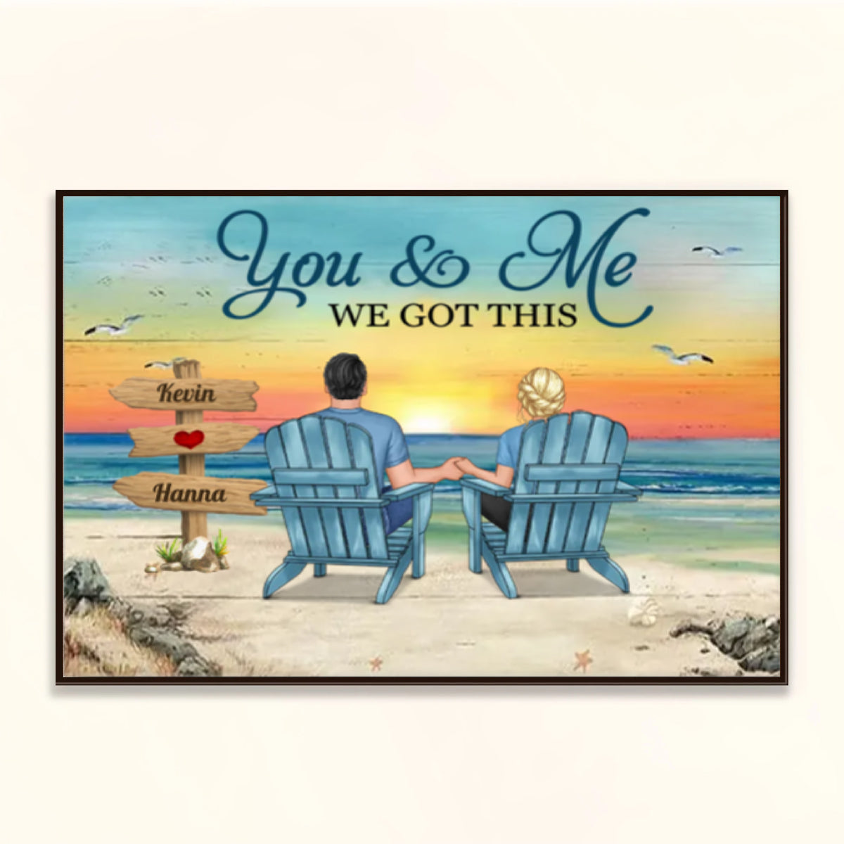 You And Me We Got This Beach Couple Personalized Canvas Gift For Couple